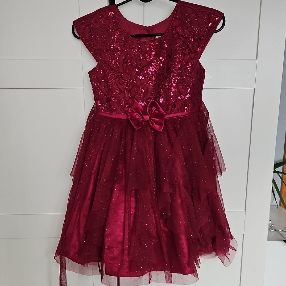 Jona Michelle Burgundy Sequin Dress